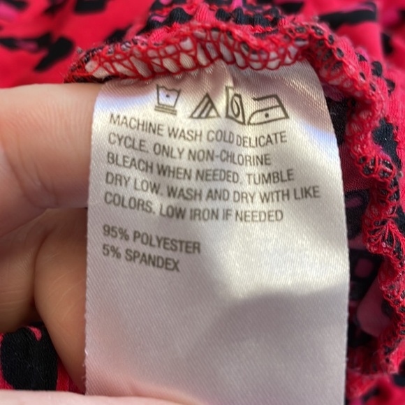 IMAN global Chic red black animal print palazzo wide leg pants pull on flowy XLP - Picture 7 of 9